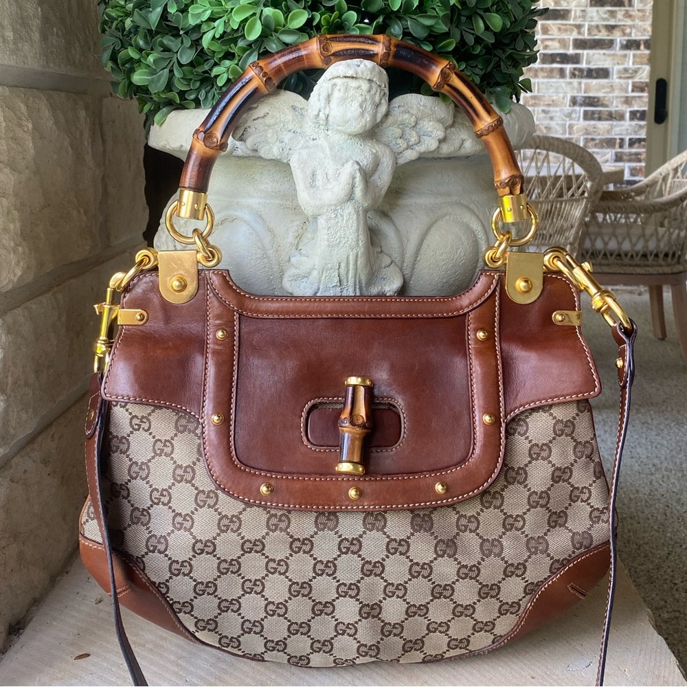 RARE Gucci Vintage GG signature Jackie top handle Bag
